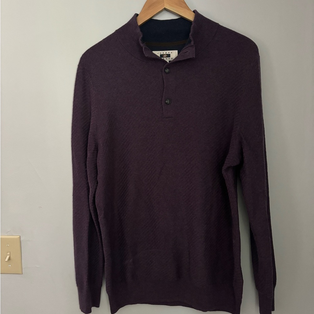 Joseph Abboud Men's Dark Purple Crewneck Sweater